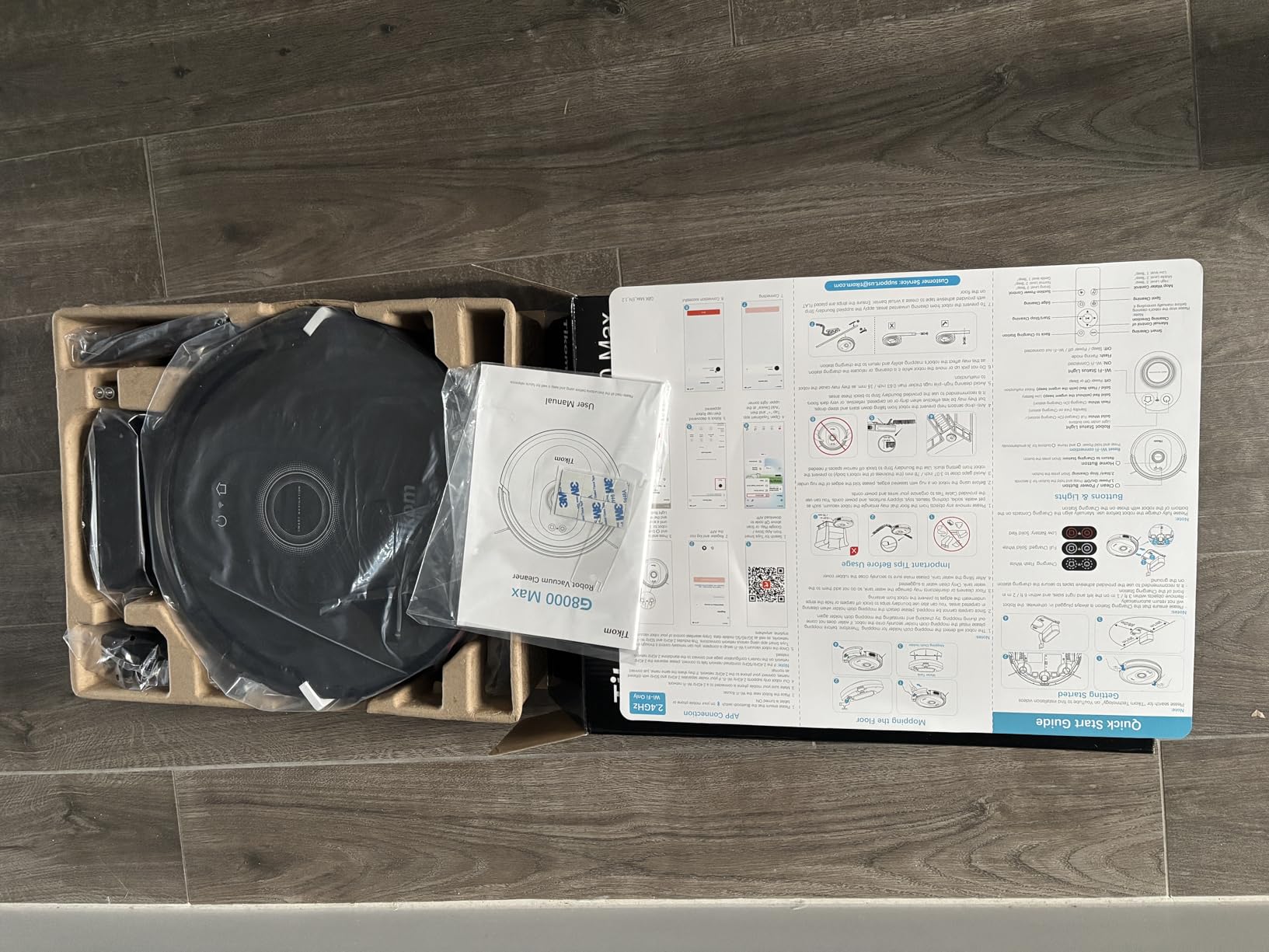 Tikom Robot Vacuum and Mop Combo, 5000Pa Robotic Vacuum Cleaner, 150 Min Max, App & Remote Control, Ideal for Hard Floor, Carpet, Pet Hair, Self-Charge(G8000 Max) - Customer Photo 5