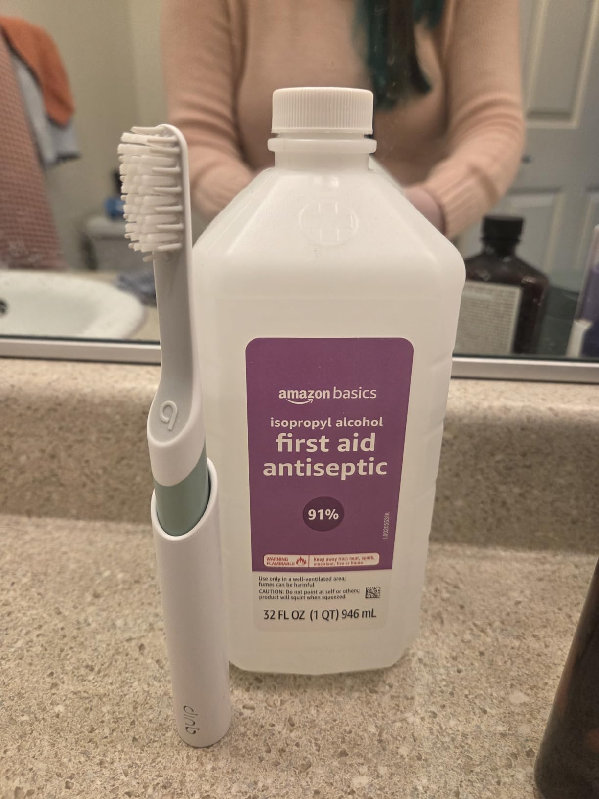 Quip Sonic Electric Toothbrush for Adults - Time Travel & Soft Bristles with Travel Case & Replacement Brush Head - 3 Month Battery Life, Plastic Handle - Sage - Customer Photo 1