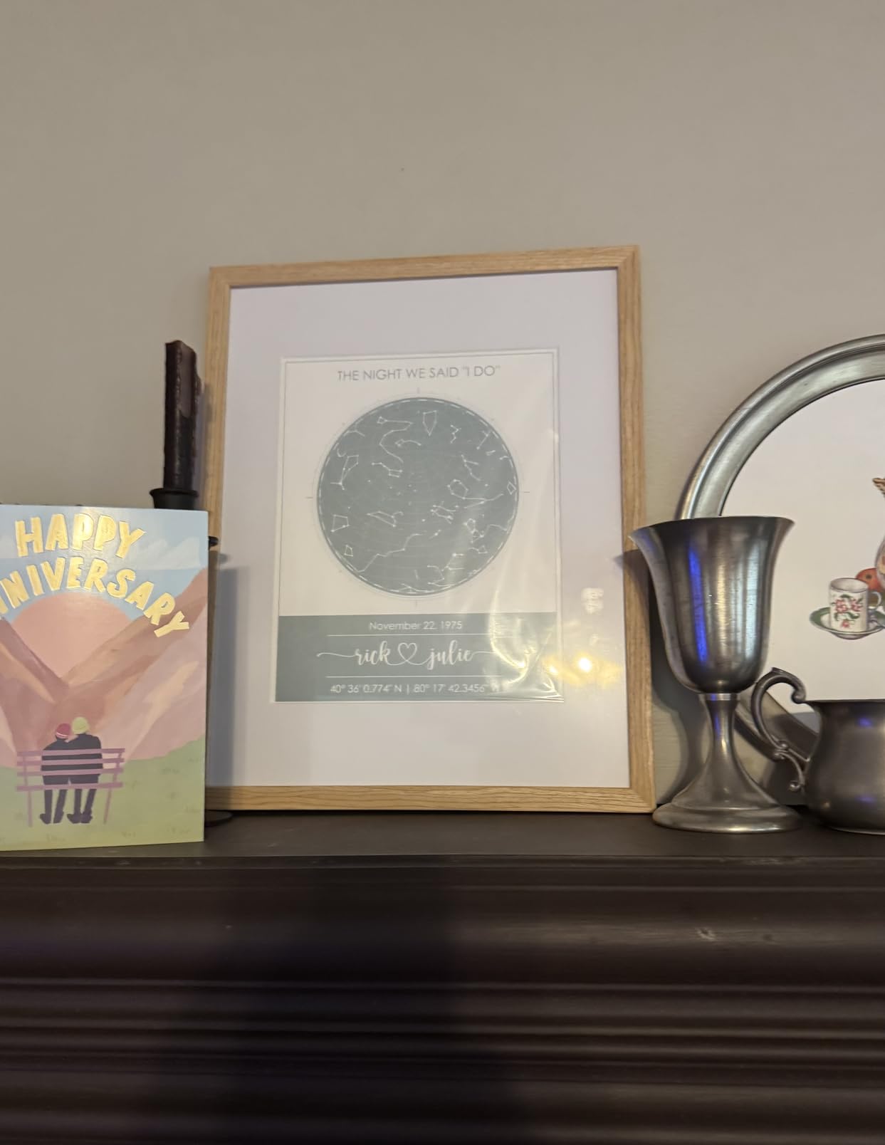 Custom Star Map - Fully Personalized (Your Details, Size, Color, Framing) | Romantic Gifts for Her | Gifts for Husband | Paper Anniversary Art Print | Great Gift for Special Ocassions (e.g. Wedding, Valentine's Day, Birthday, etc) - Customer Photo 2