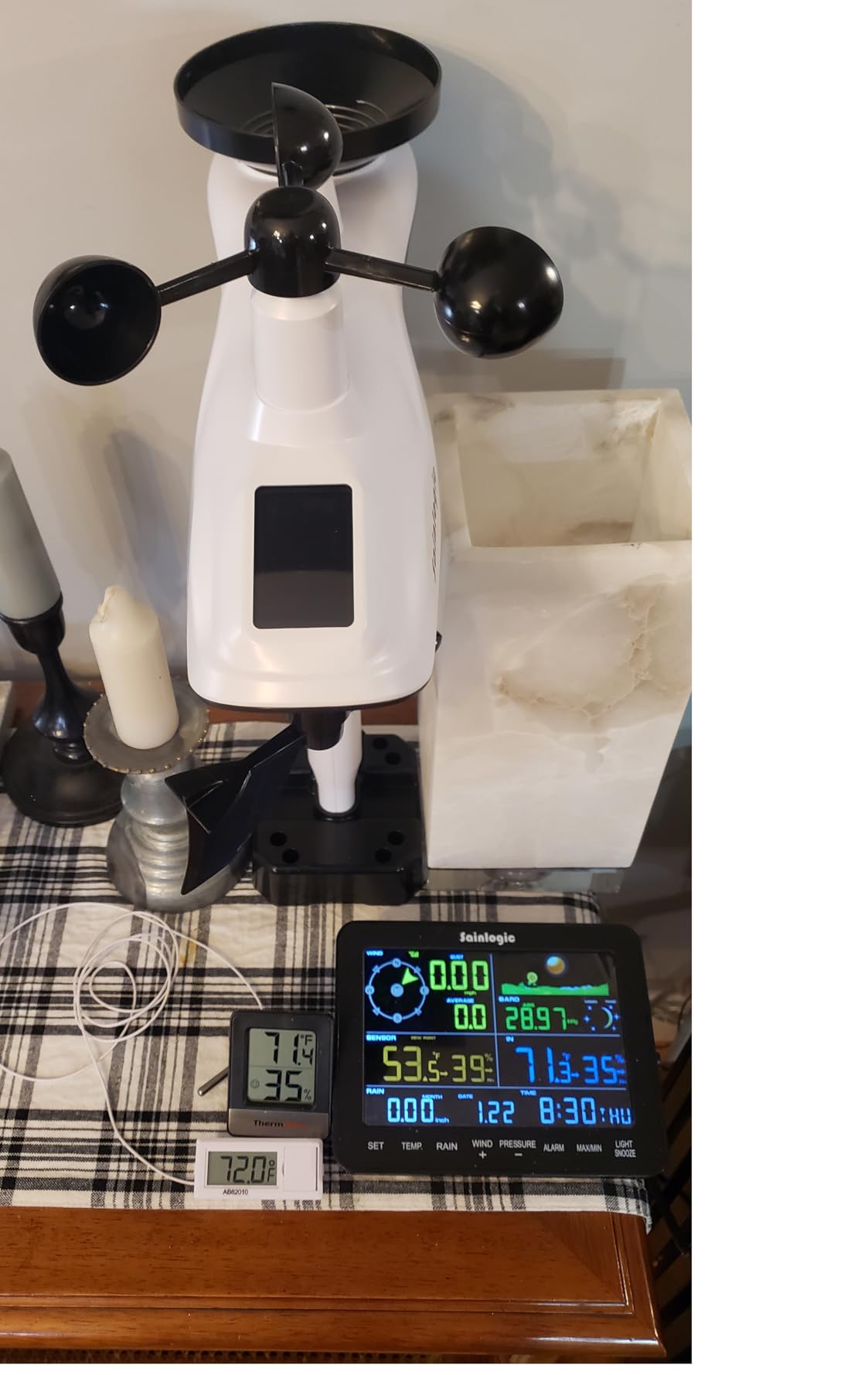 Sainlogic SA68 Home Weather Station with Weather Stations Wireless Indoor Outdoor and Rain Gauge Outdoor for Temperture,Humidity,Forecast,Pressure,Moon Phase,Alarm Clock for Bedroom,Gray(No WiFi) - Customer Photo 2
